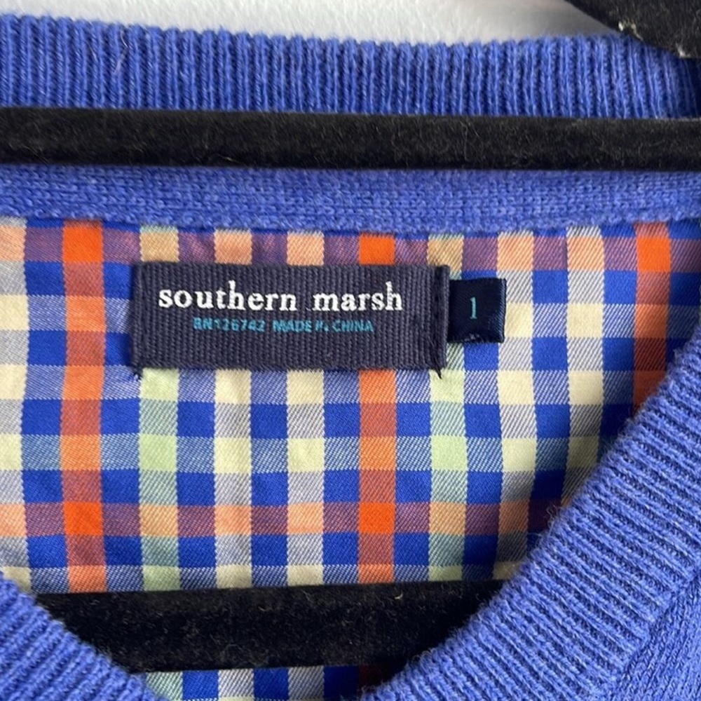 Southern Marsh 100% cotton V neck knit pullover sweater sz L